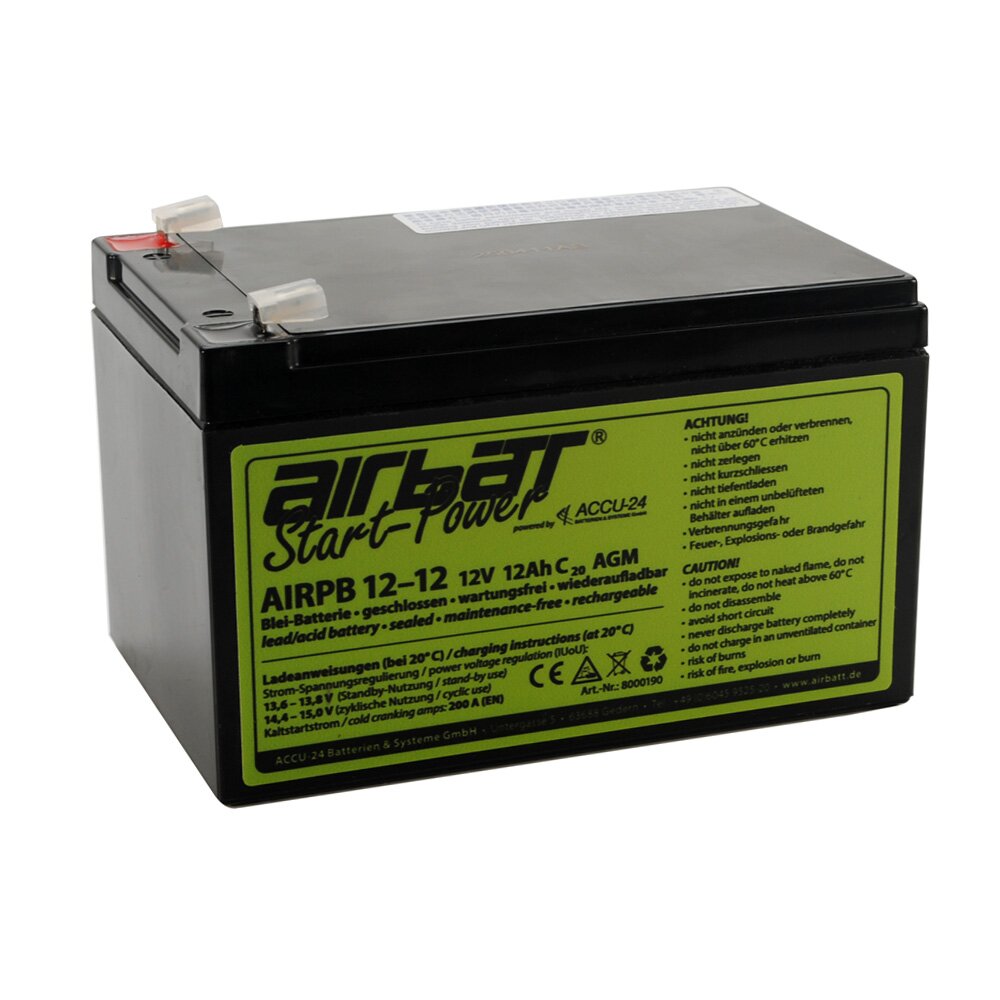 AIRBATT Start-Power AIR-PB 12-12 12V 12Ah AGM Starter- &amp; Versorgerbatterie