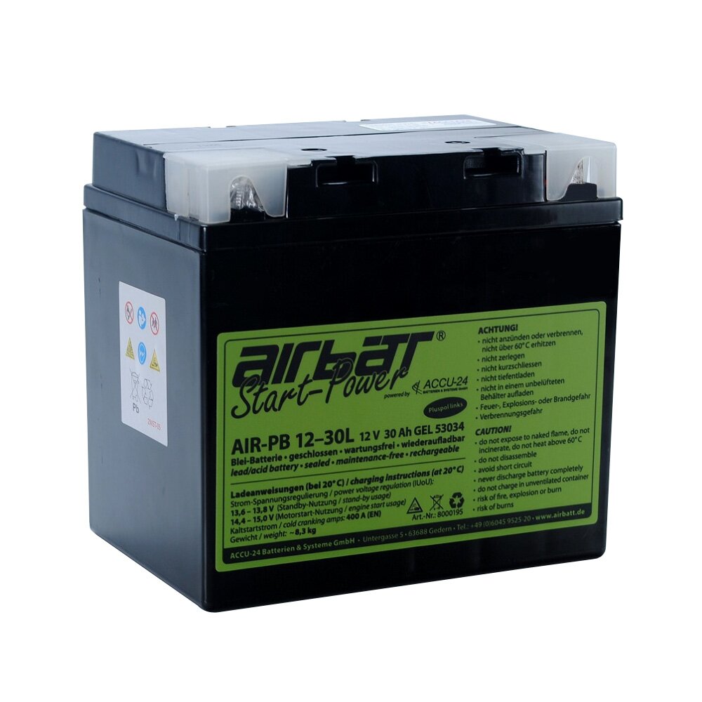 AIRBATT Start-Power AIR-PB 12-30L 12V 30Ah Gel-Starterbatterie 53034 - Pluspol links